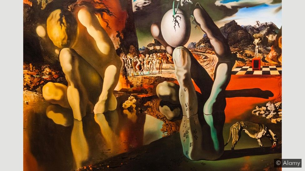 Surrealist dream paintings, such as Metamorphosis of Narcissus (1937) by Salvador Dalí, depict the inner workings of a dream (Credit: Alamy)