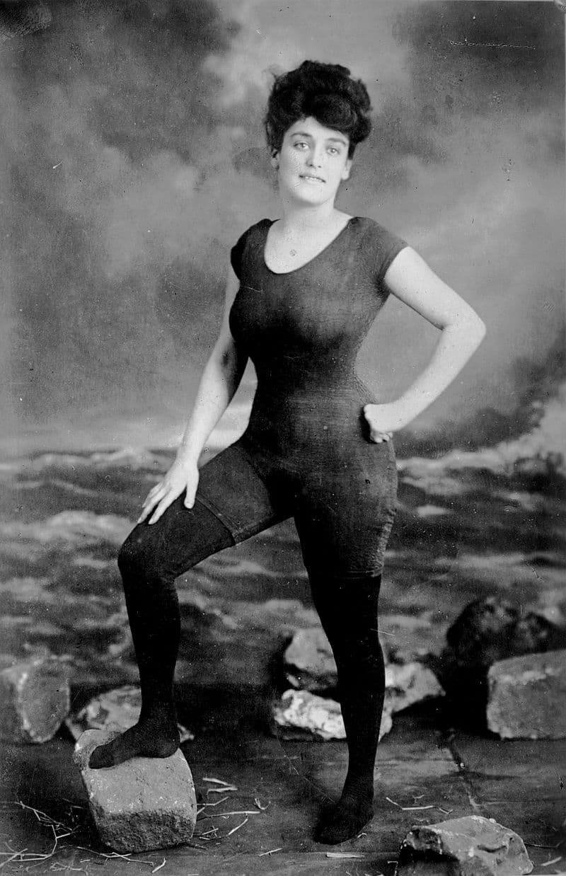 History Story: #21 Annette Kellerman, an Australian professional swimmer, vaudeville and film star in her famous custom swimsuit