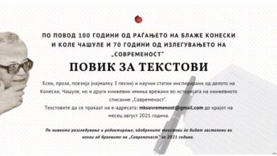 Photo of Конкурс за текстови по повод 70-годишнината на литературното списание „Современост“