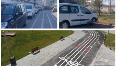 Photo of (ВИДЕО) Паркот Ибни Пајко повторно се користи како паркинг, редици автомобили на пешачките зони…