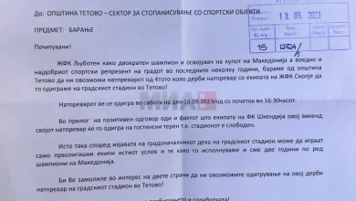 Photo of ЖФК Љуботен не доби согласност од Општина Тетово да го користи градскиот стадион