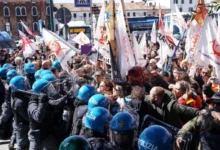 Photo of Судири меѓу полицијата и демонстрантите кои се против туристичка такса за влез во Венеција