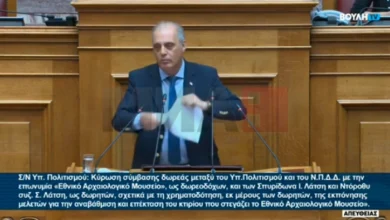 Photo of Претседател на грчка десничарска партија од собраниската говорница го искина Договорот од Преспа 