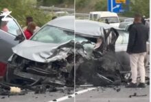 Photo of (ФОТО) Целосно уништен еден од автомобилите во сообраќајката во која загинаа две лица на магистралниот пат Радовиш-Штип