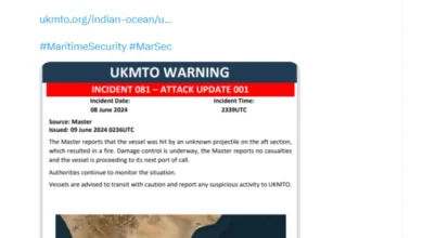 Photo of Брод на британската морнарица погоден со проектил во Аденскиот Залив