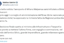 Photo of Салвини: Аеродромот во Милано ќе го носи името на Берлускони
