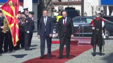 Photo of Со свечена церемонија пред Собранието Гаши го пречека претседателот на хрватскиот Сабор Јандроковиќ