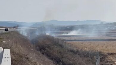 Photo of Гори кочанско поле, запалени стрништа на патот Пробиштип-Кочани (ВИДЕО)