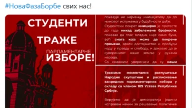 Photo of Студентите во Блокада во Белград бараат предвремени парламентарни избори