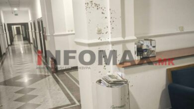 Photo of (Фото) На белите ѕидови во парламентот флеки од кафе – Апасиев со филџан го гаѓал Пеката