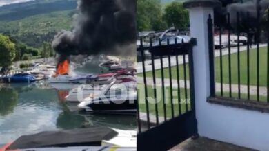 Photo of (Видео) Гори глисер во каналот Студенчишта во Охрид, околу него паркирани десетина други