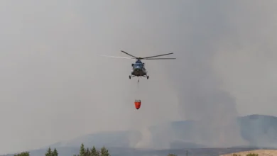 Photo of Два полициски хеликоптера го гасат пожарот во околината на Блаце