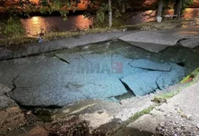 Photo of ФОТО: Силната експлозија создала кратер на асфалтот во Влае