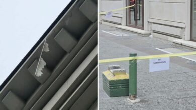 Photo of Падна дел од фасада на палатата Лазар Поп Трајков во Центар,