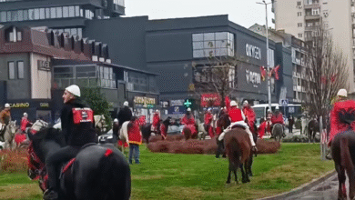 Photo of (Видео) За денот на албанското знаме колони од коњи и знамиња го блокираа сообраќајот во Тетово