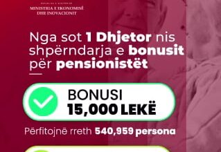 Photo of Во Албанија пензионерите почнаа да добиваат новогодишен бонус од 100 – 150 евра