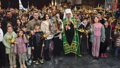 Photo of Бадникови поворки во Соборниот храм на традиционална средба со Архиепископот Охридски и Македонски г.г. Стефан