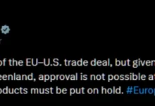 Photo of Политико: Трговскиот договор меѓу ЕУ и САД е „на чекање“ по најавите на Трамп за нови царини кон држави од Унијата