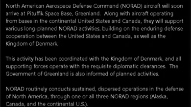 Photo of НОРАД најавува испраќање на своите авиони во база во Гренланд