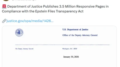 Photo of Министерството за правда на САД објави нови досиеја за Епстин, вклучувајќи 3 милиони документи и слики