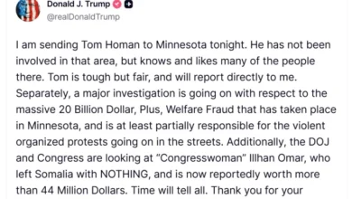 Photo of Трамп соопшти дека го испраќа својот специјален претставник за контрола на имиграцијата во Минесота
