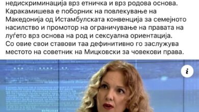 Photo of Најчевска против Каракамишева: Таа е еден од бастионите на борбата против човековите права и слободи во Македонија