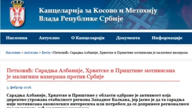 Photo of Реакција од Србија по состанокот меѓу Хрватска, Албанија и Косово за спроведување на меморандумот за соработка во областа на одбраната