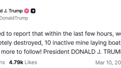 Photo of Трамп изјави дека САД уништиле 10 ирански бродови за поставување мини