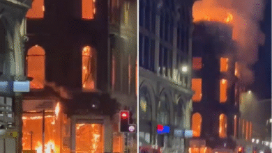 Photo of (ВИДЕО) Голем пожар во Глазгов. Централната станица затворена, се урна историска зграда