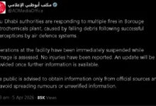 Photo of Неколку пожари избувнаа во петрохемиската фабрика Боруз во Абу Даби