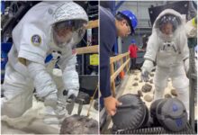 Photo of (ВИДЕО) Нема одмор: Екипажот на „Артемис II“ вежба чекорење на површината на Месечината