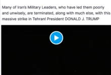 Photo of Трамп објави видео од смртоносен напад врз Техеран: Убивме многу ирански воени лидери