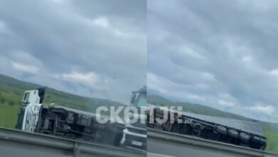 Photo of Камион излета и се преврте на обиколницата кај Скопје, две лица со повреди во болница
