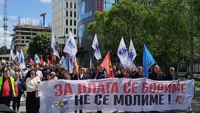 Photo of Започна првомајскиот протест на ССМ, работниците на улица: „За плата се бориме, не се молиме“