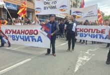 Photo of (ФОТО) Во Куманово се одржа собир за поддршка на српскиот претседател Александар Вучиќ