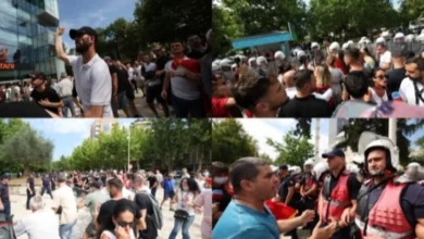Photo of Демонстрантите се судрија со полицијата пред албанскиот парламент, 9 полицајци повредени, 18 демонстранти приведени