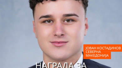 Photo of Јован Костадинов, што спаси 21 живот во пожарот во „Пулс“, е меѓу добитниците на светската награда „Младинска храброст 2026