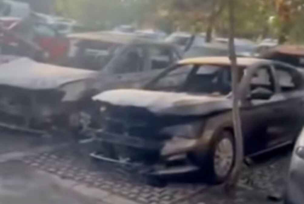 Десет автомобили пеплосани во пожар во Нов Белград