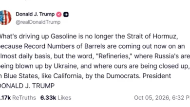 Photo of Трамп: Цените на горивата ги крева тоа што Украина ги уништува руските рафинерии, а не Ормуз