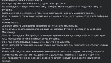 Photo of Стојановска: Имам и македонско и бугарско потекло. Не го оправдувам заштитување криминалци од Македонија со цел да се докаже дека македонската држава ги прогонува Бугарите